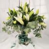 White oriental Lily arrangements
